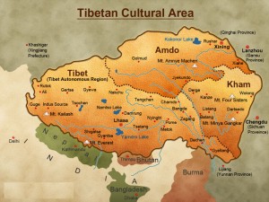 Tybet mapa kulturowa